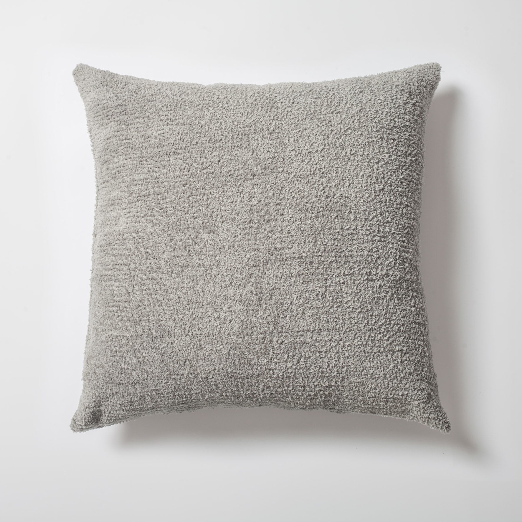 Cozy | Light Gray Plush Soft Textured Square 20''x20'' Throw Pillow Cover