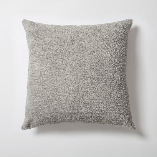 Cozy | Light Gray Plush Soft Textured Square 20''x20'' Throw Pillow Cover