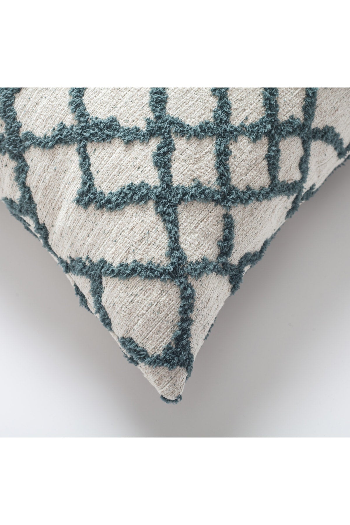 Maya | Teal Blue Kilim Patterned Tribal Boho Textured Square 20''x20'' Throw Pillow Cover