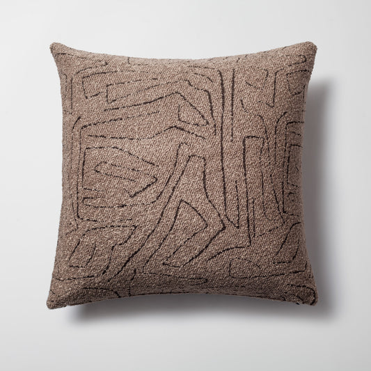 Amorf | Mocha Brown Abstract Minimal Design Textured Square 20"x20'' Throw Pillow Cover