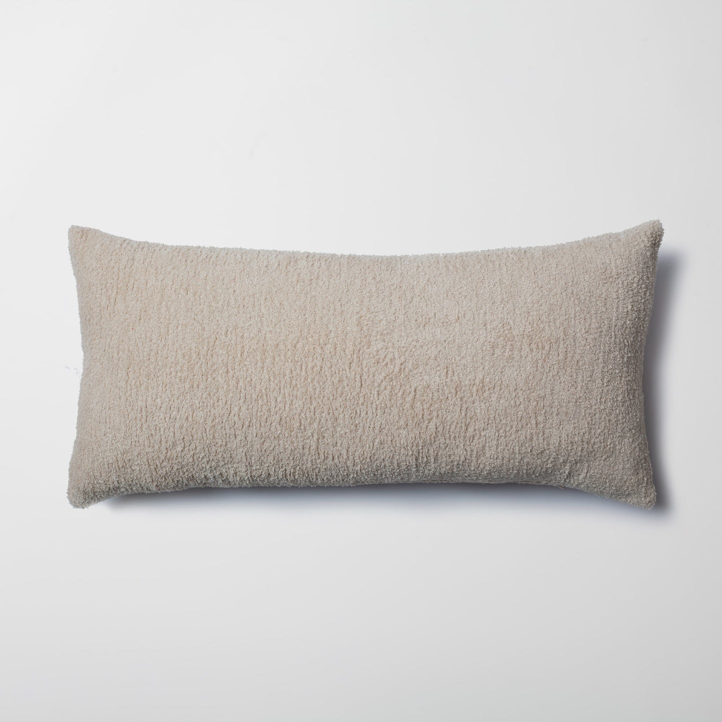 Cozy | Beige Plush Soft Textured Long Lumbar 14"x28" Throw Pillow Cover