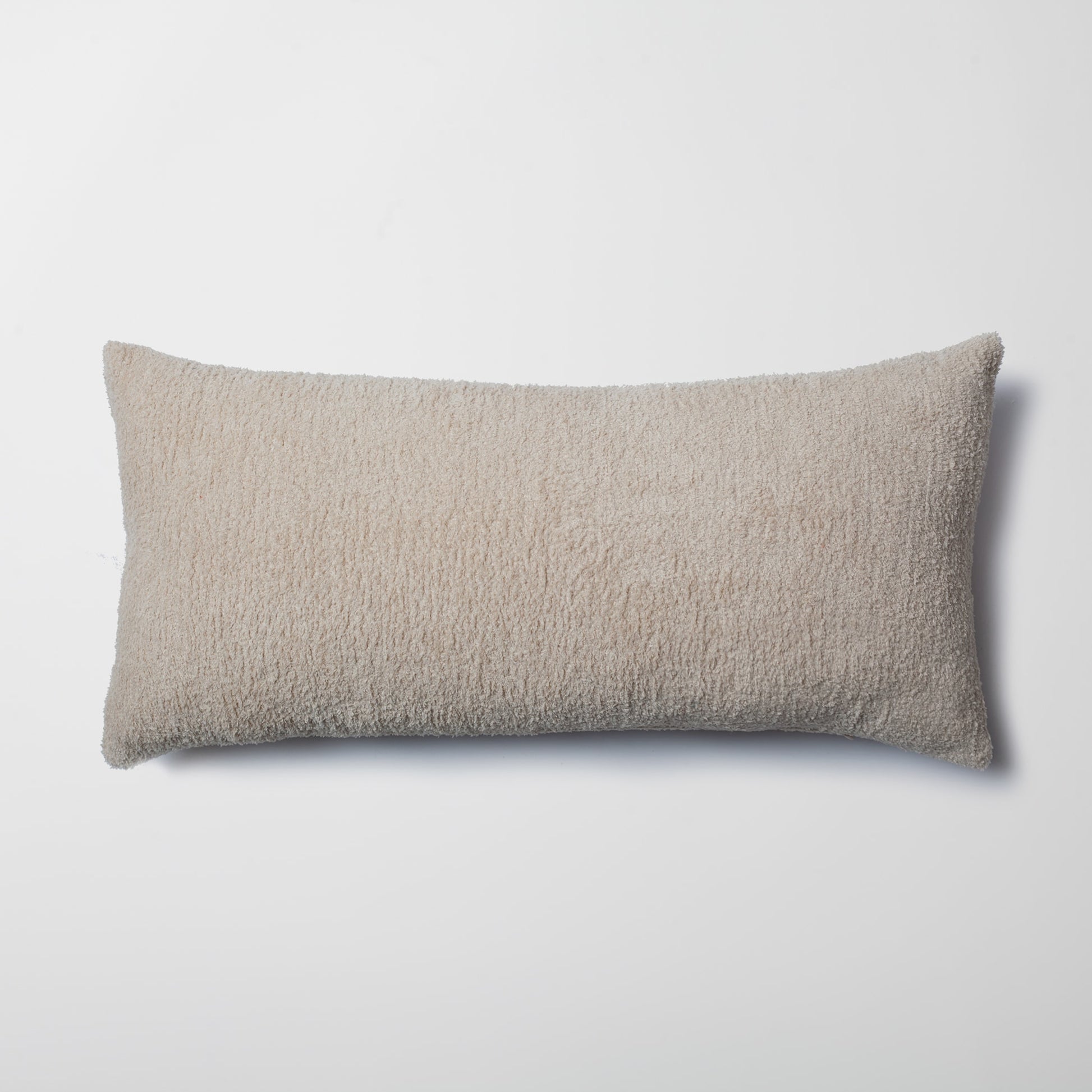 Cozy | Beige Plush Soft Textured Long Lumbar 14"x28" Throw Pillow Cover