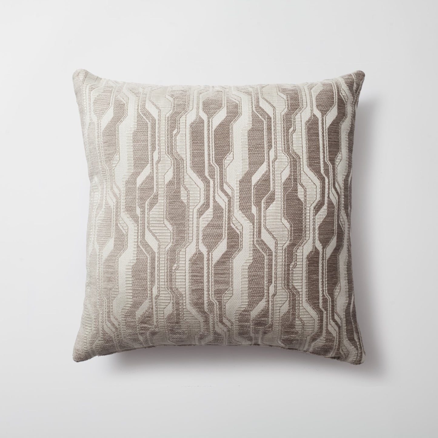 Lebon | Taupe Modern Geometric Patterned Lumbar Square 20''x20'' Throw Pillow Cover