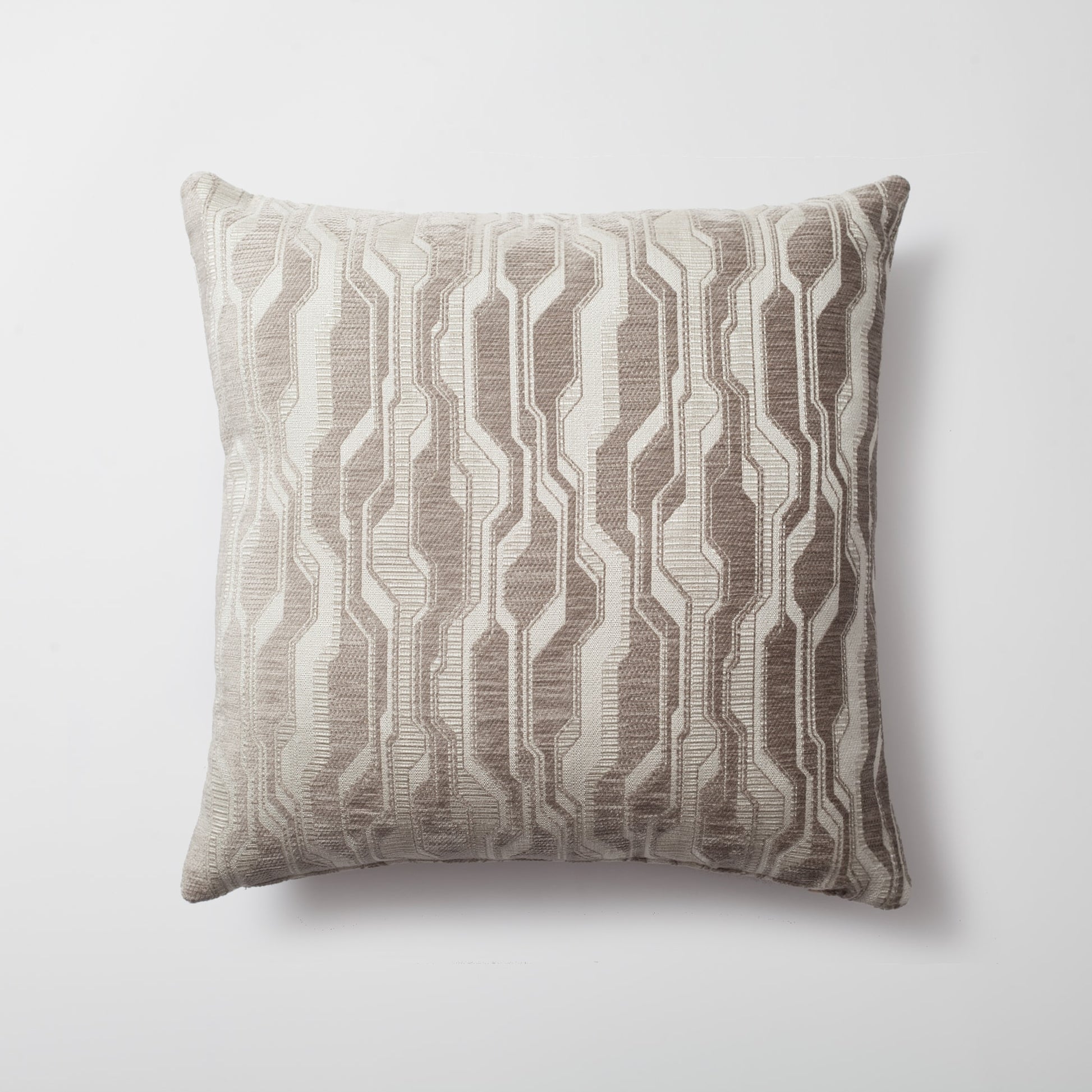 Lebon | Taupe Modern Geometric Patterned Lumbar Square 20''x20'' Throw Pillow Cover