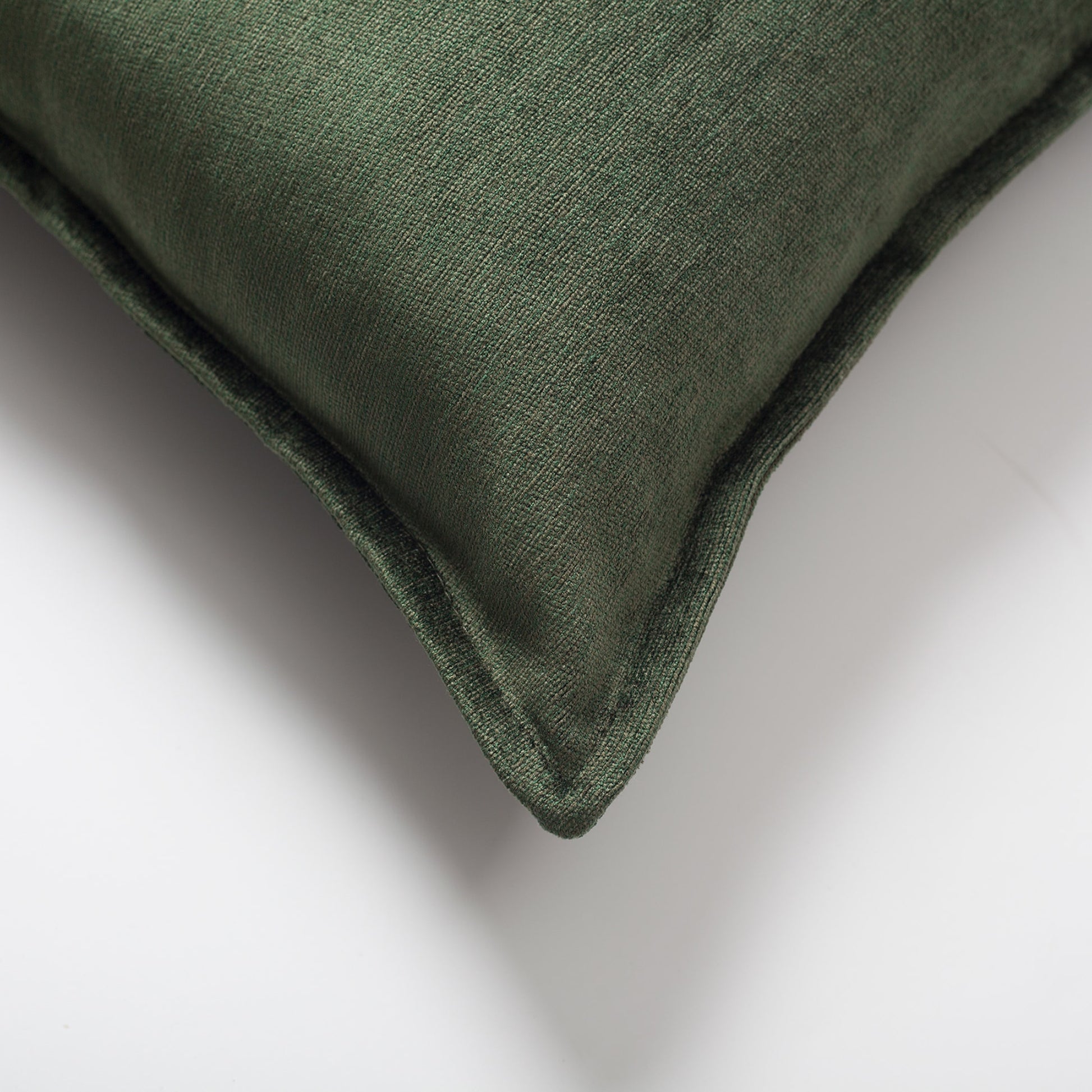 Eliza | Green Textured Velvet-Look Flanged Lumbar 16''x24'' Throw Pillow Cover