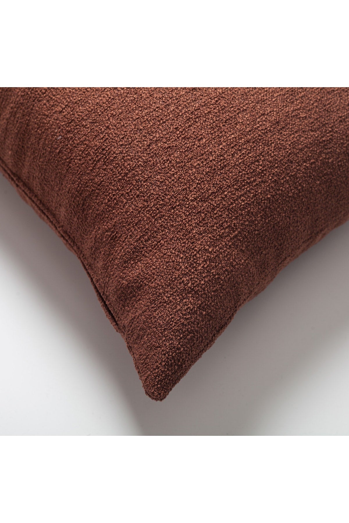 Julia | Brown Boucle Textured Solid Lumbar 16''x24'' Throw Pillow Cover