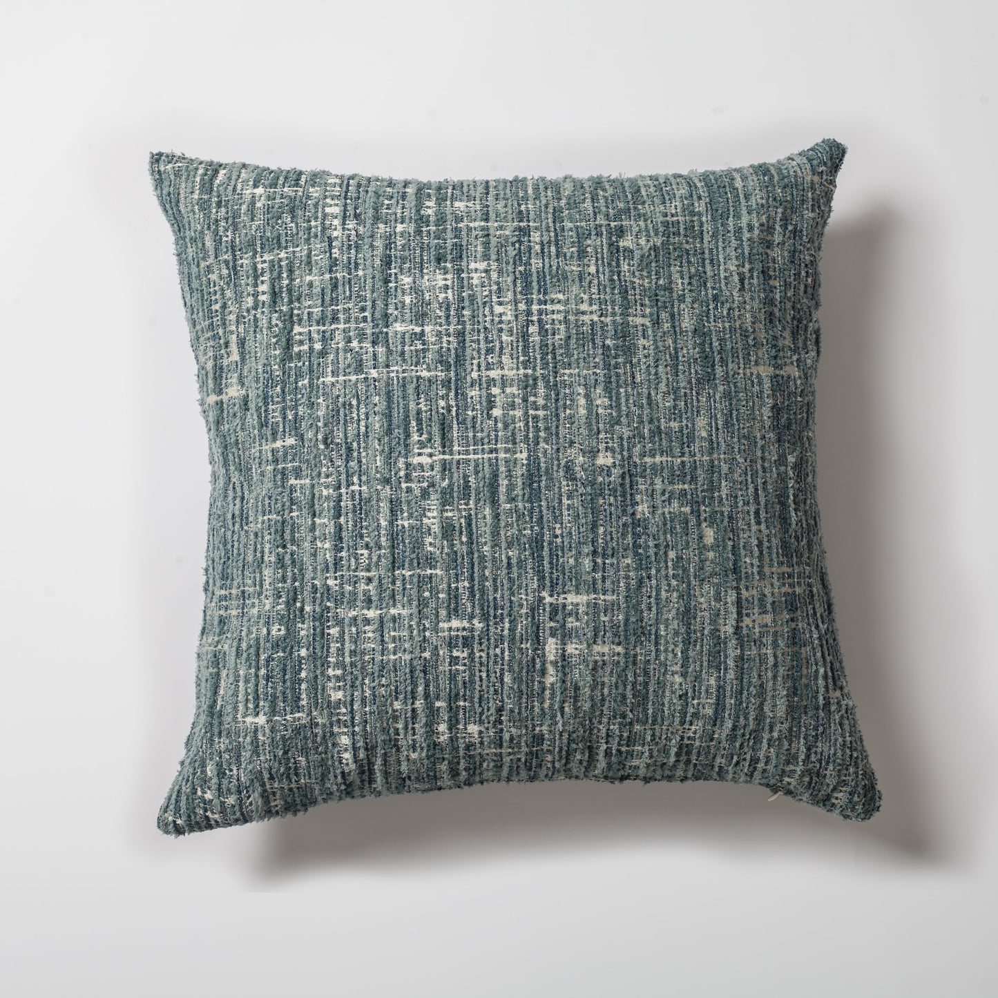 Coco | Blue Heathered Woven Textured Plain Square 20"x20'' Throw Pillow Cover
