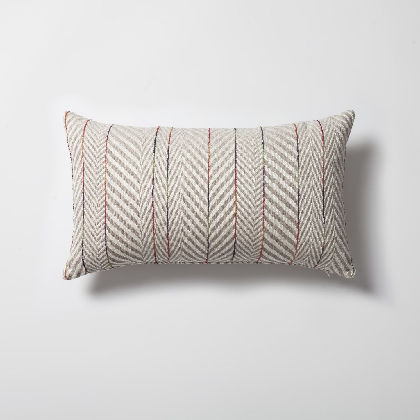 Sense | Neutral Beige Textured Herringbone Stripe Lumbar 12''x20'' Throw Pillow Cover