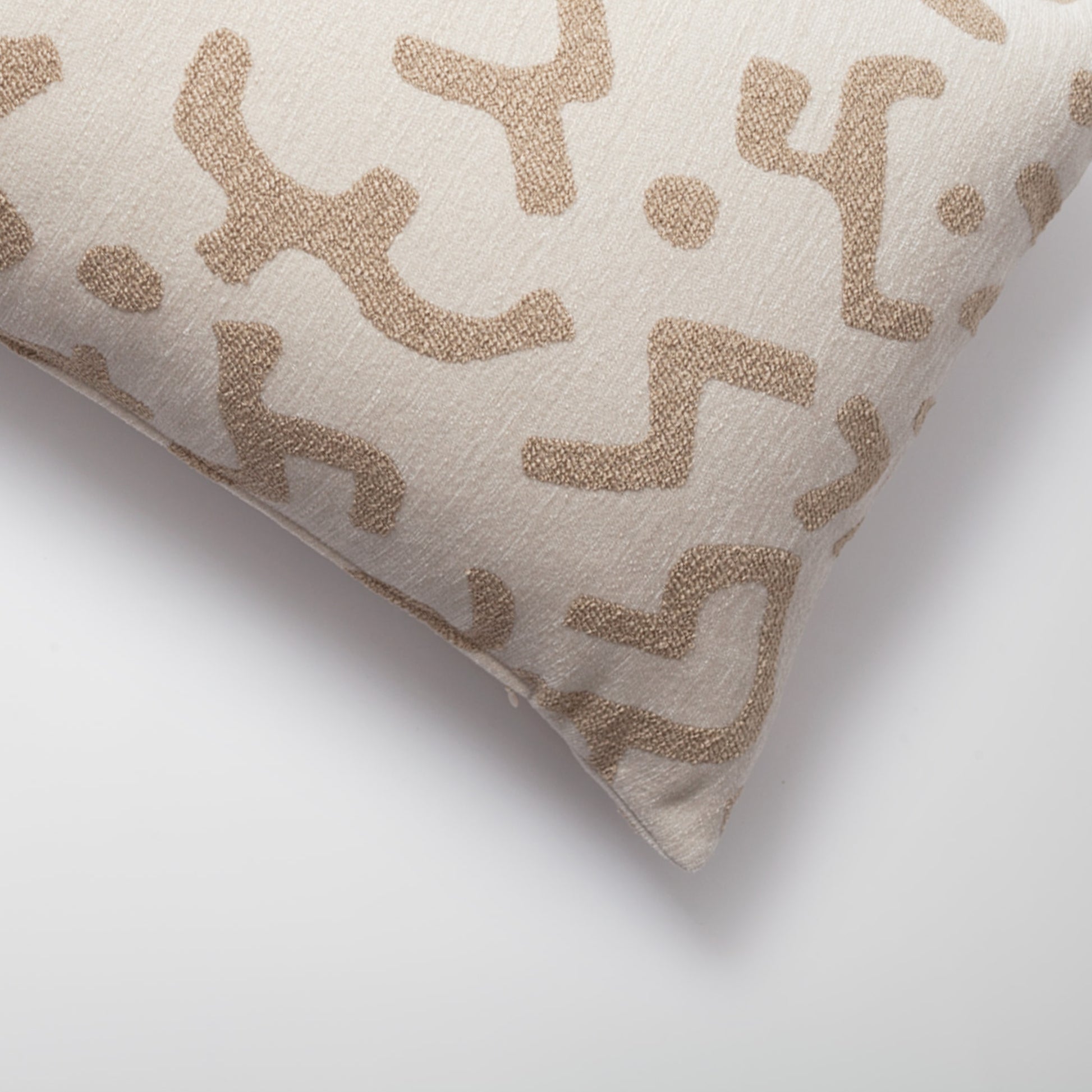 Nandos | Neutral African Mud Cloth Design Boucle Textured Long Lumbar 14"x28" Throw Pillow Cover