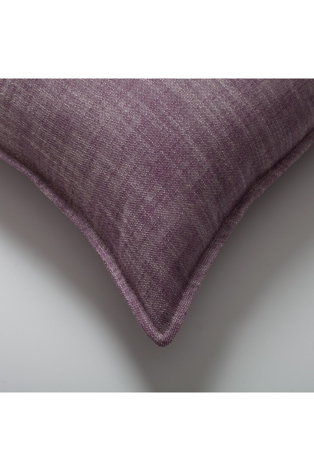Porto | Purple Neutral Solid Linen-Blend Flanged Square 20''x20'' Throw Pillow Cover