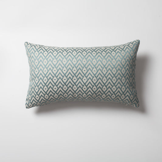 Gusto | Mint Blue Modern Small-Scale Patterned Lumbar 12''x20'' Throw Pillow Cover