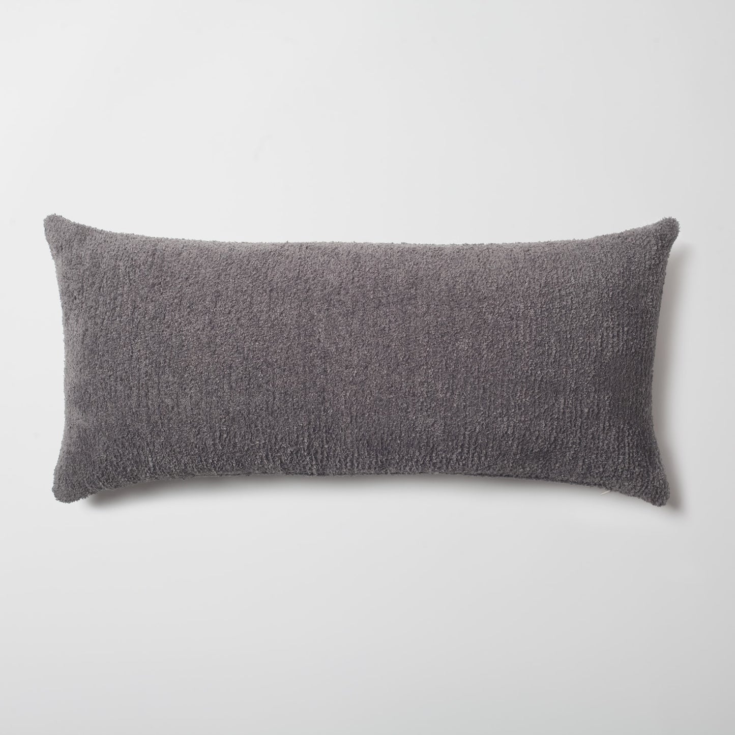 Cozy | Dark Gray Plush Soft Textured Long Lumbar 14"x28" Throw Pillow Cover
