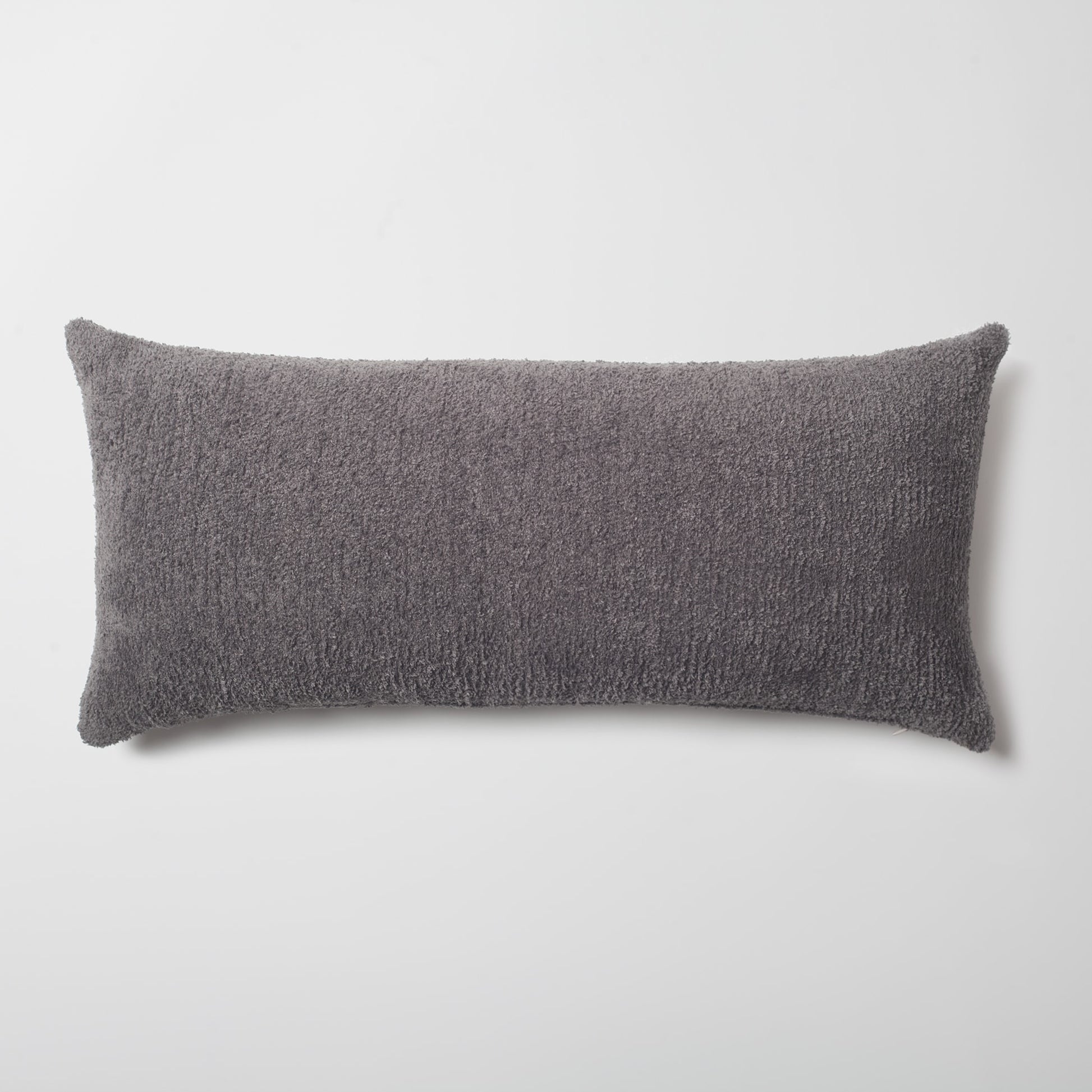 Cozy | Dark Gray Plush Soft Textured Long Lumbar 14"x28" Throw Pillow Cover