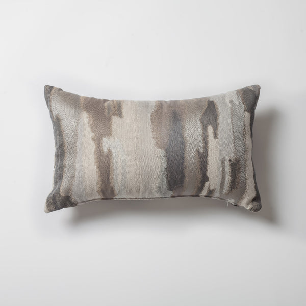Gray abstract textured lumbar throw pillow cover 12"x20"