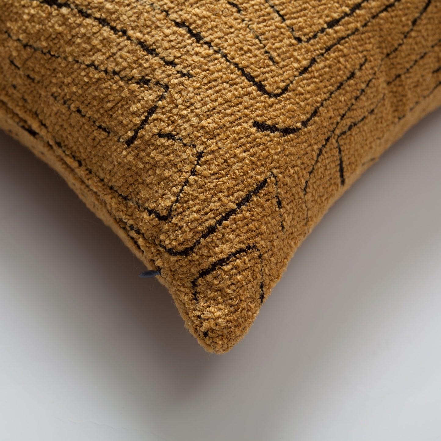 Amorf | Mustard Abstract Minimal Design Textured Long Lumbar 14"x28'' Throw Pillow Cover