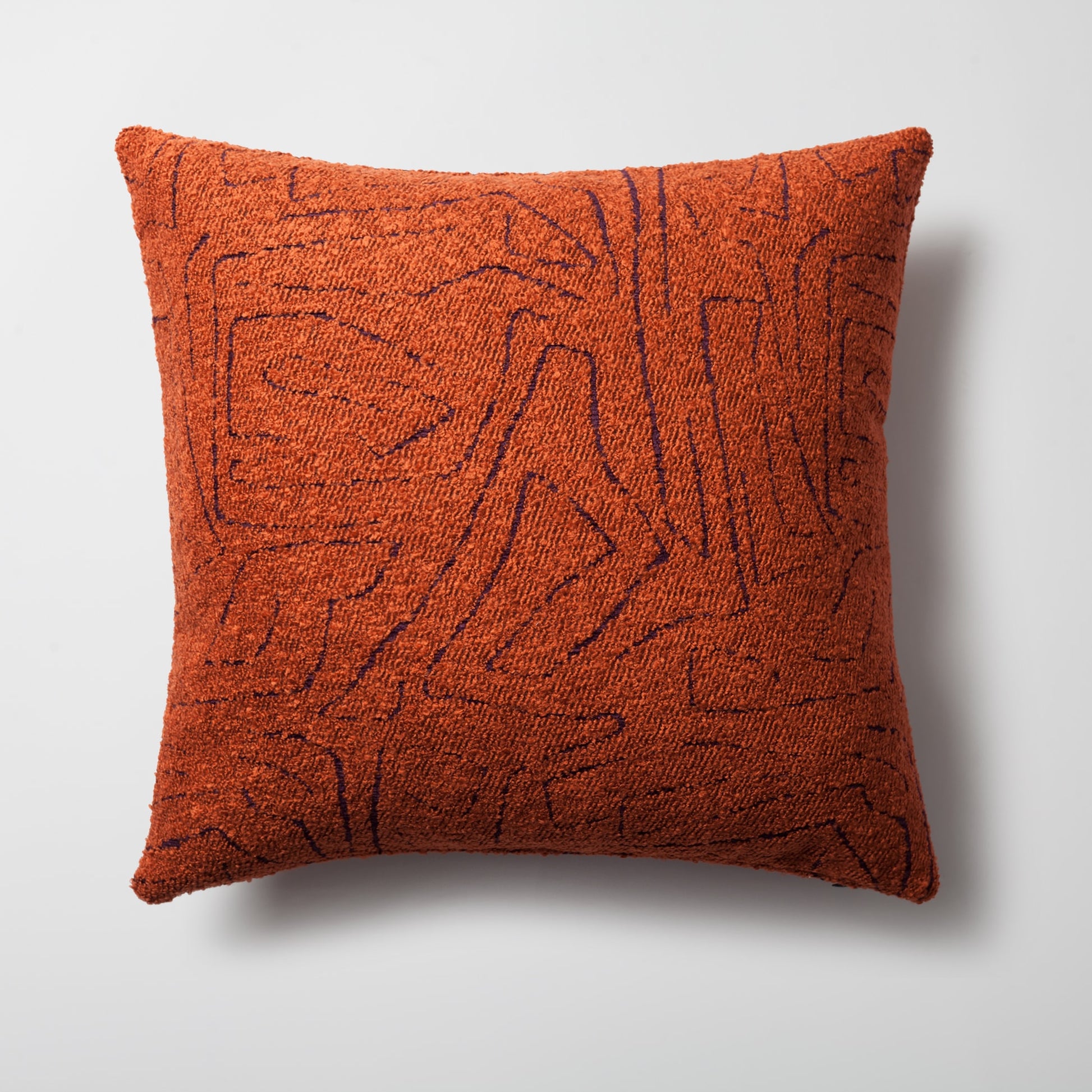 Amorf | Orange Abstract Minimal Design Textured Square 20"x20'' Throw Pillow Cover