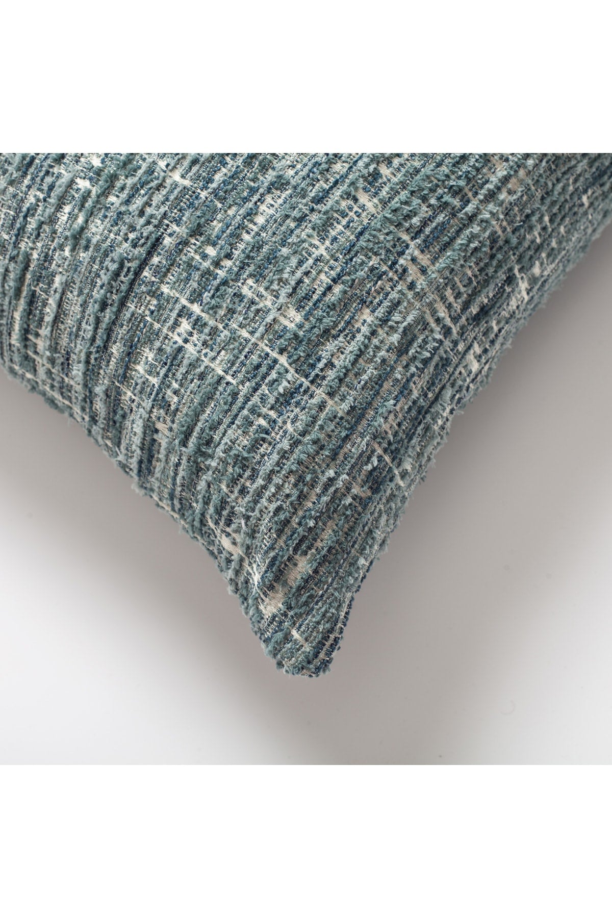 Coco | Blue Heathered Woven Textured Plain Square 20"x20'' Throw Pillow Cover
