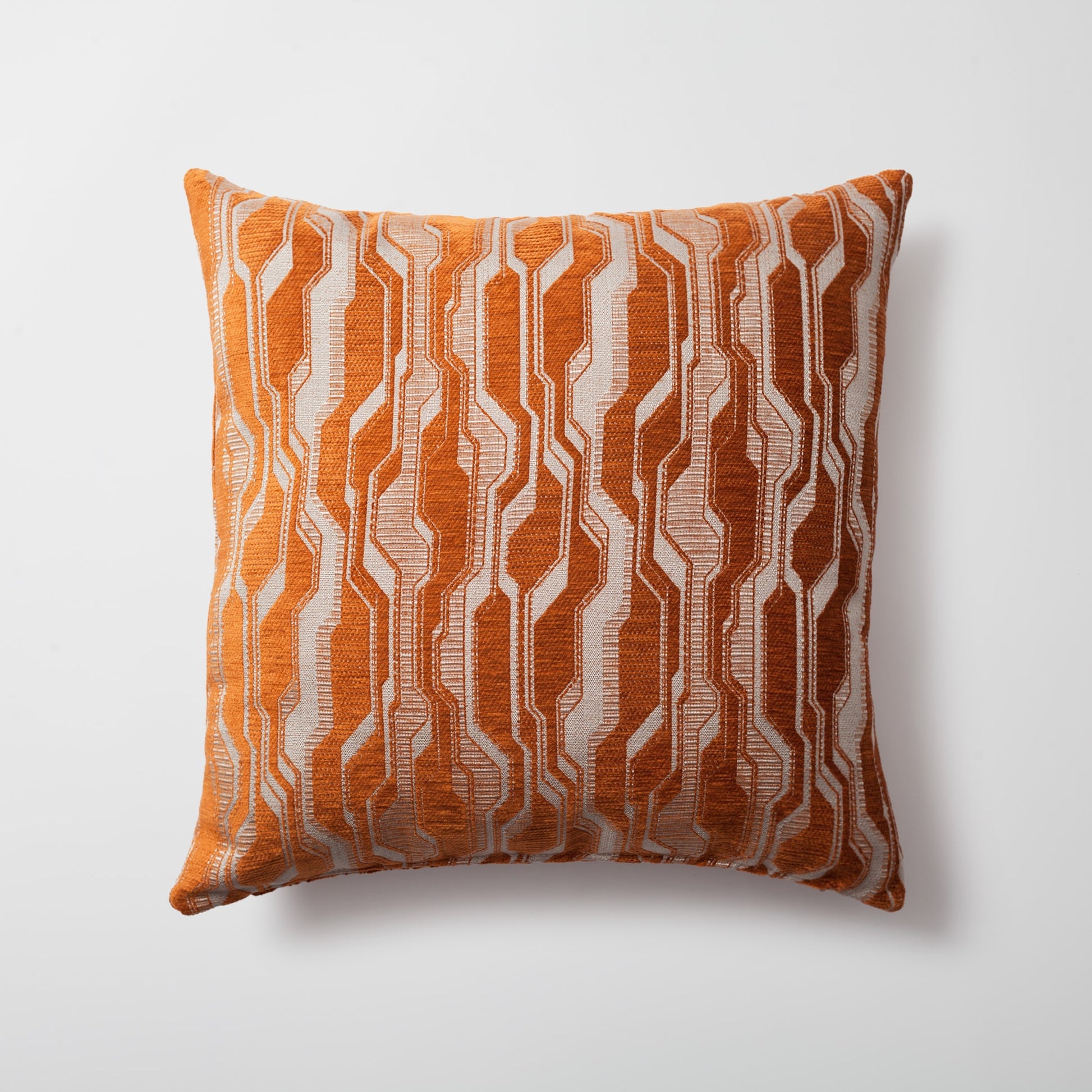 Lebon | Burnt Orange Modern Geometric Patterned Square 20''x20'' Throw Pillow Cover