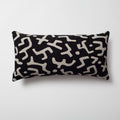 Nandos | Black African Mud Cloth Design Boucle Textured Long Lumbar 14"x28" Throw Pillow Cover
