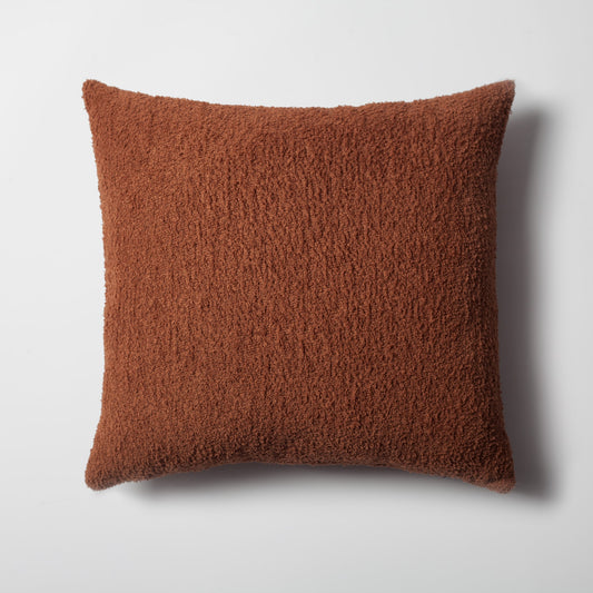 Cozy | Brown Plush Soft Textured Square 20''x20'' Throw Pillow Cover