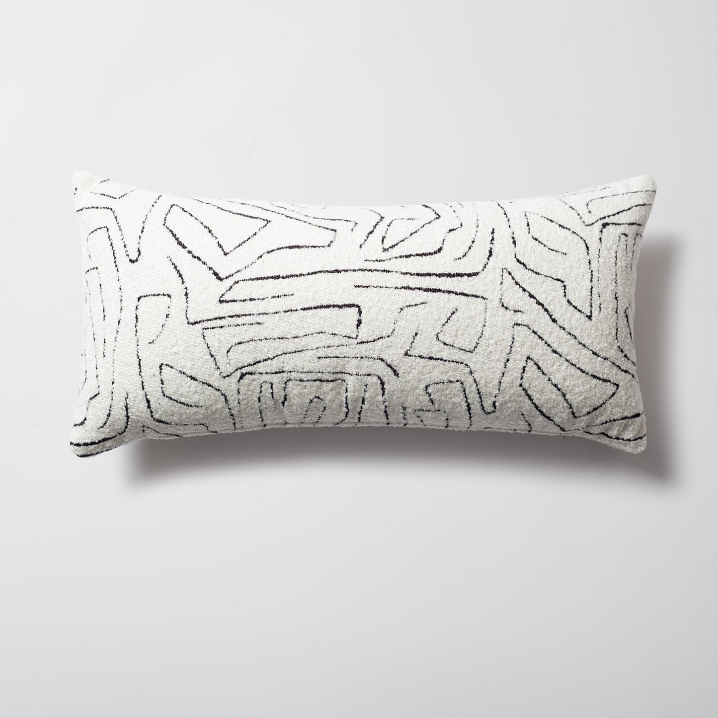 Amorf | White Abstract Minimal Design Textured Long Lumbar 14"x28'' ThrowPillow Cover
