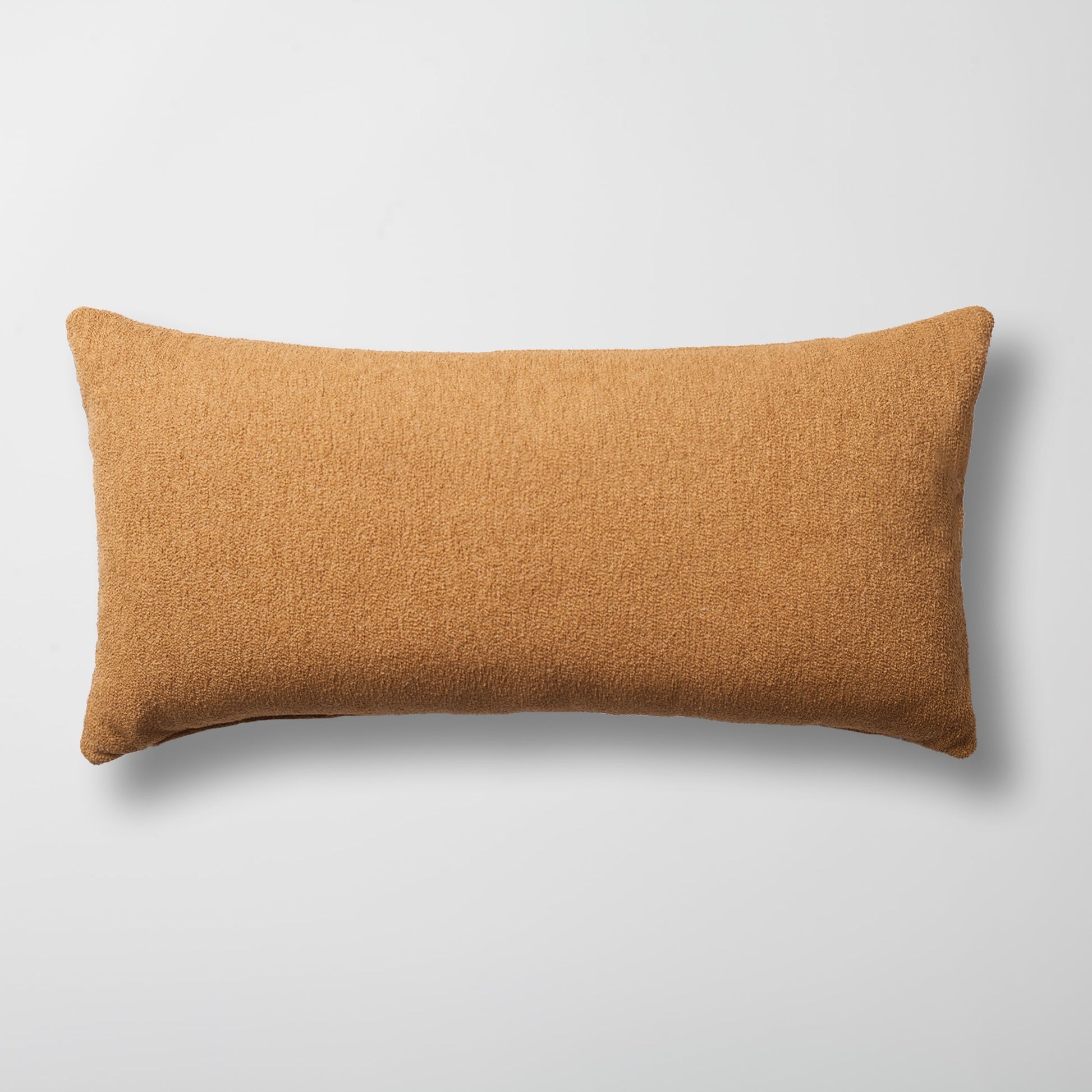 Julia | Mustard Yellow Boucle Textured Solid Long Lumbar 14"x28" Throw Pillow Cover