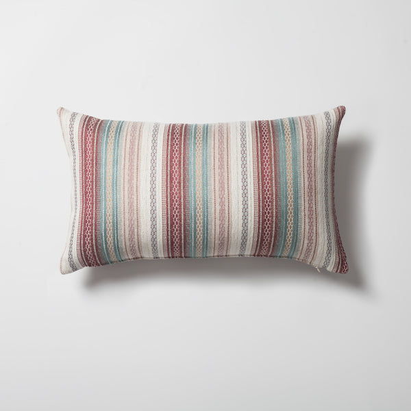 Blue ethnic kilim striped pattern throw pillow cover 12"x20"