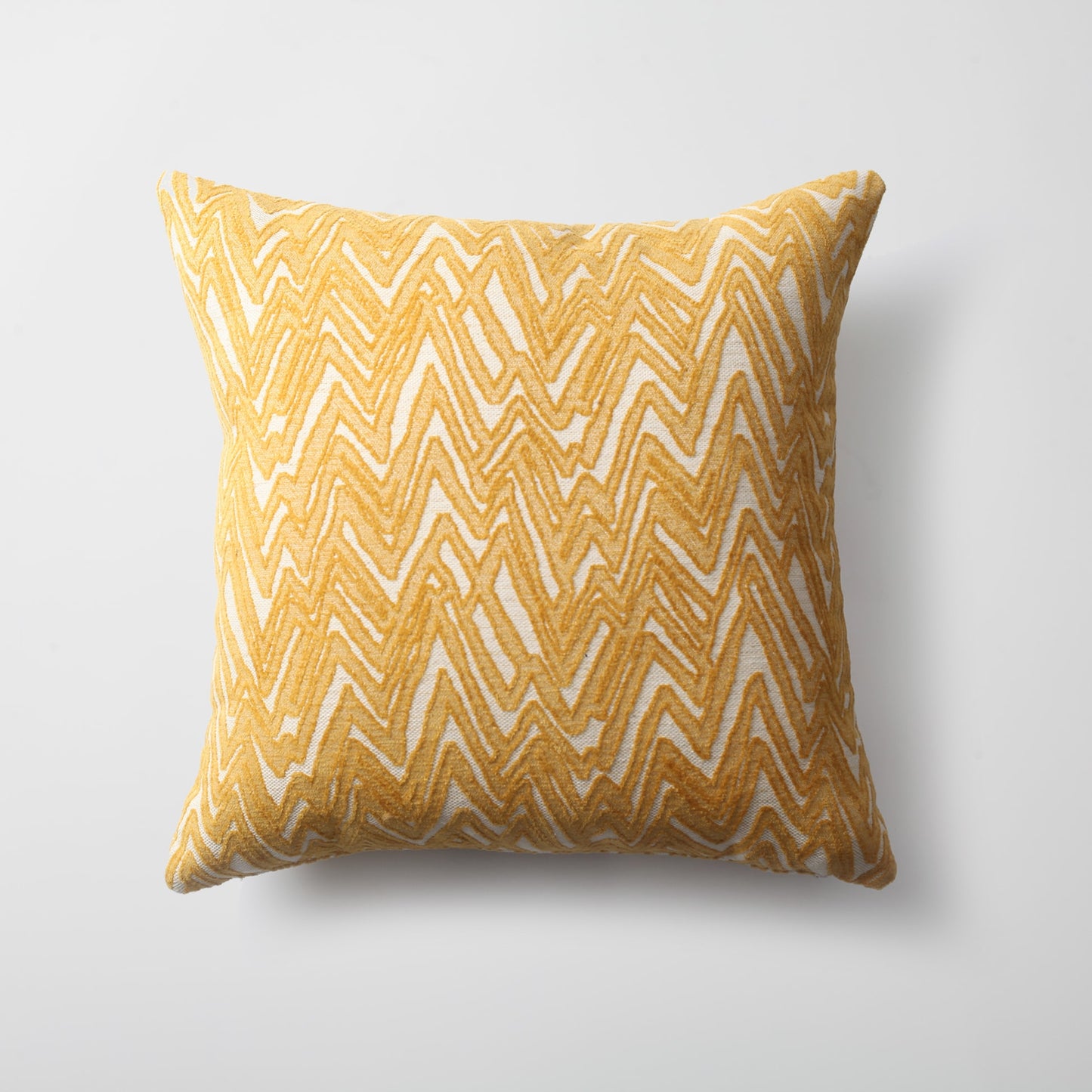 Lucca | Yellow Geometric Chevron Textured Square 18''x18'' Throw Pillow Cover