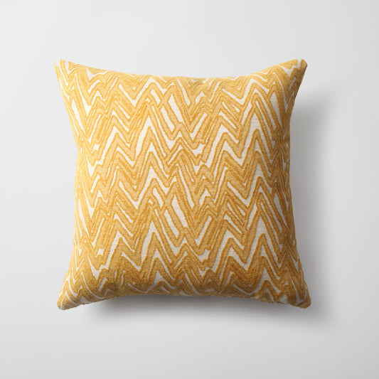 Lucca | Yellow Geometric Chevron Textured Square 18''x18'' Throw Pillow Cover