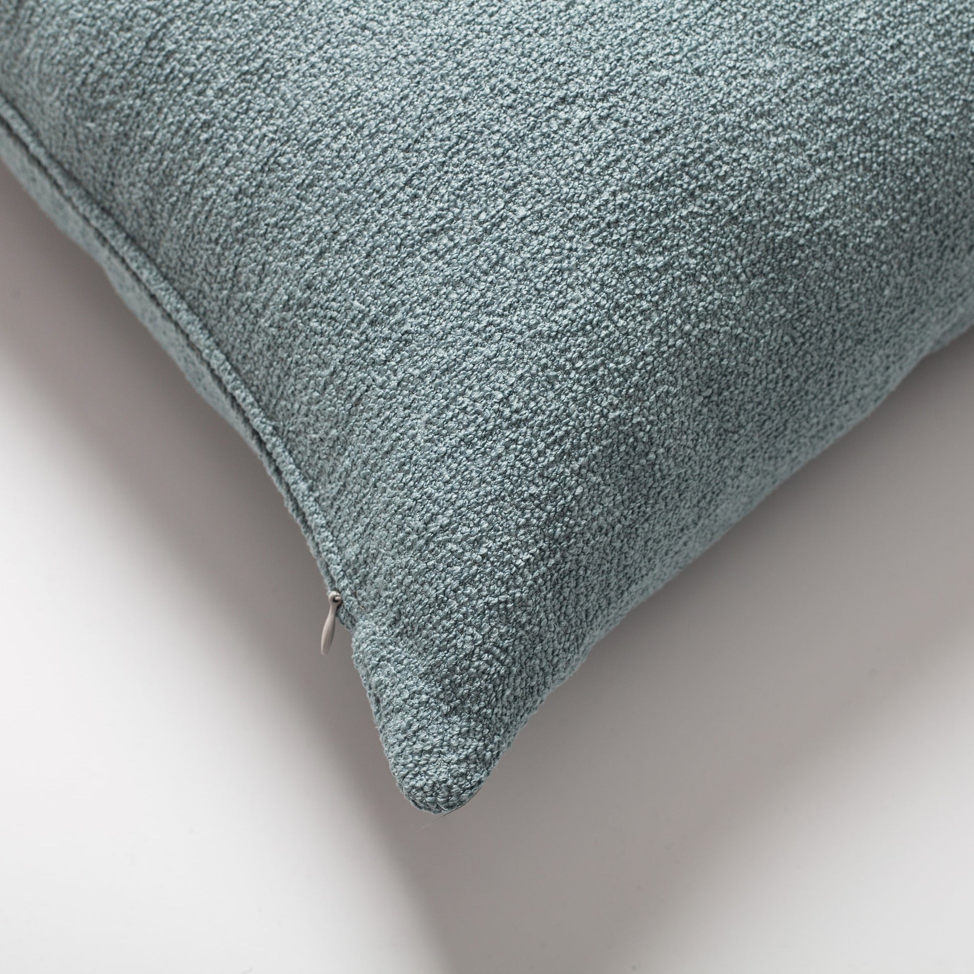 Julia | Light Blue Boucle Textured Solid Long Lumbar 14"x28" Throw Pillow Cover