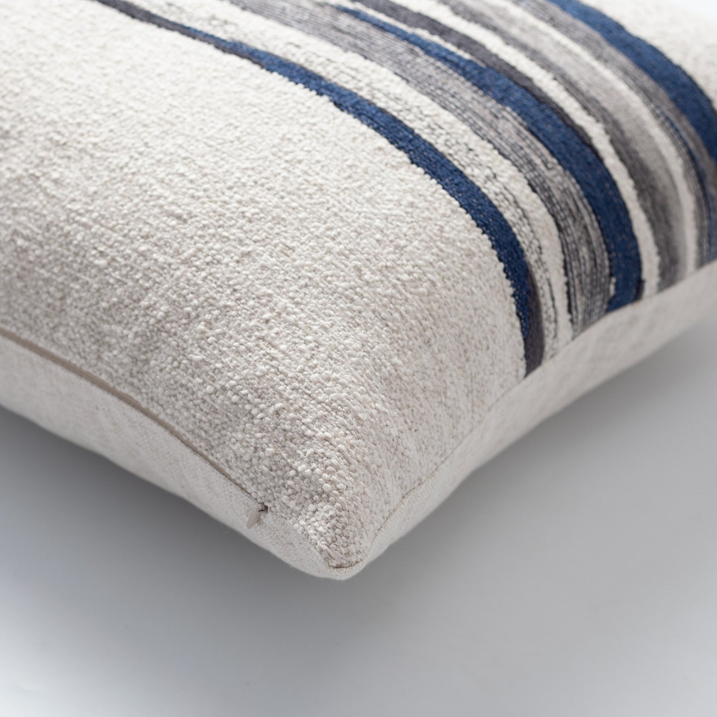 Combos | Navy Blue Textured Abstract Striped Neutral Square 20"x20'' Throw Pillow Cover