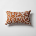 Tokyo | Burnt Orange Animal Skin Print Zebra Woven Lumbar 12''x20'' Throw Pillow Cover
