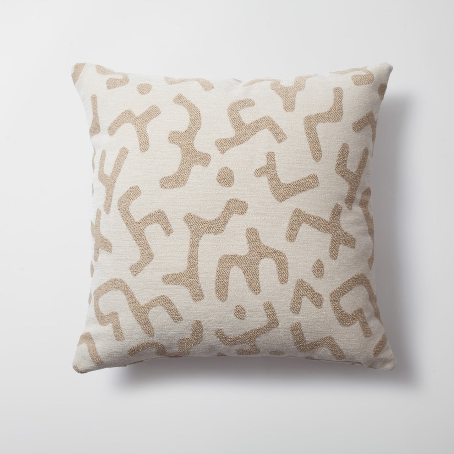 Nandos | Neutral African Mud Cloth Design Boucle Textured Square 20''x20'' Throw Pillow Cover