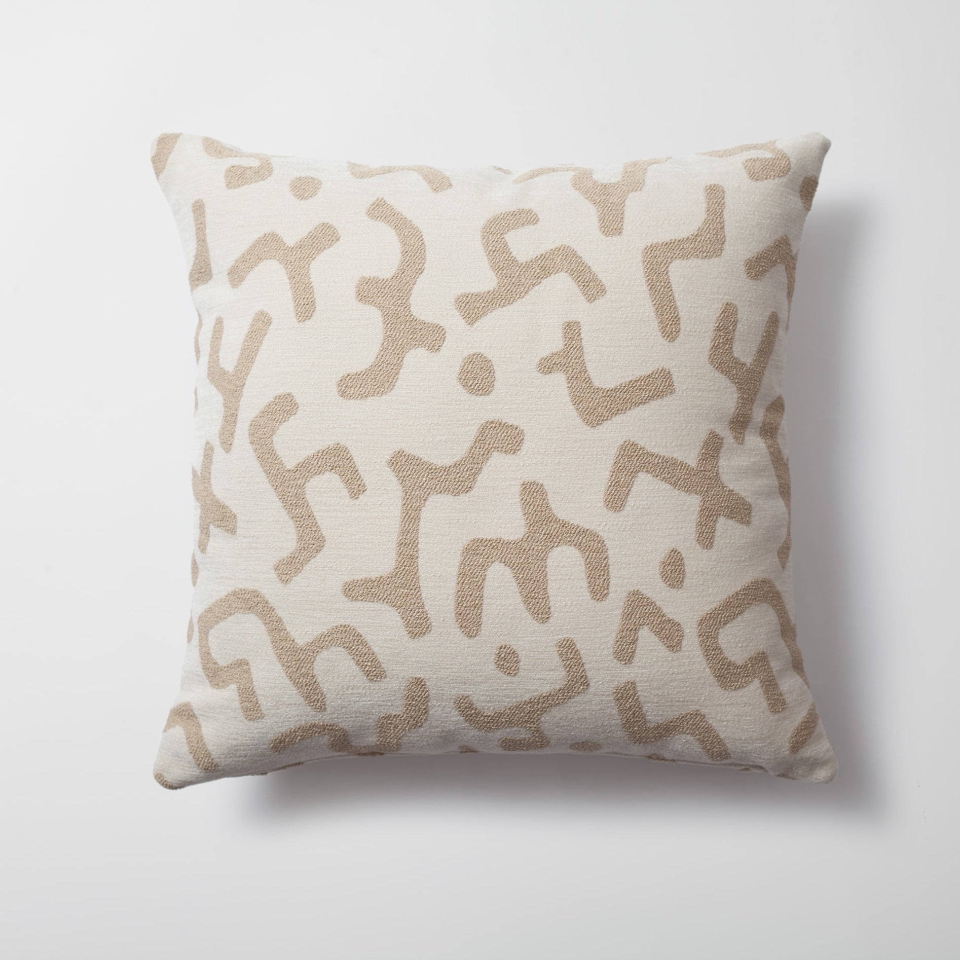 Nandos | Neutral African Mud Cloth Design Boucle Textured Square 20''x20'' Throw Pillow Cover