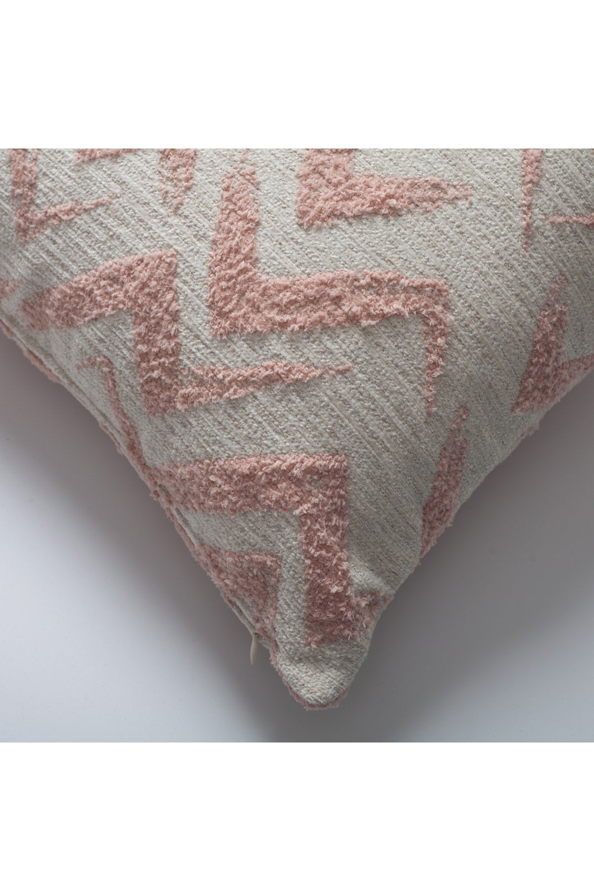 Havana | Pink Geometric Chevron Textured Woven Square 18''x18'' Throw Pillow Cover