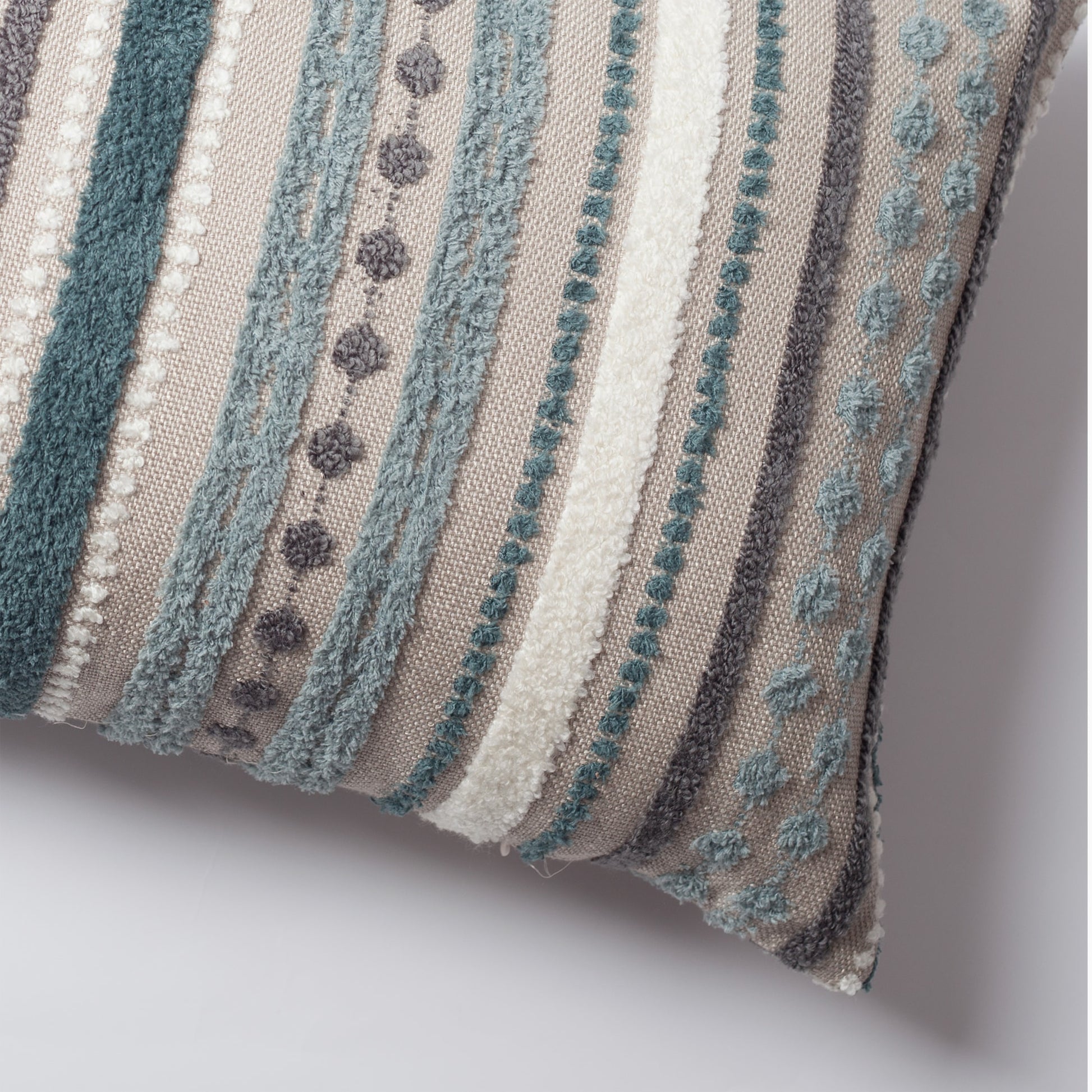 Nomad | Teal Blue Linen Striped Long Lumbar 14"x28" Throw Pillow Cover