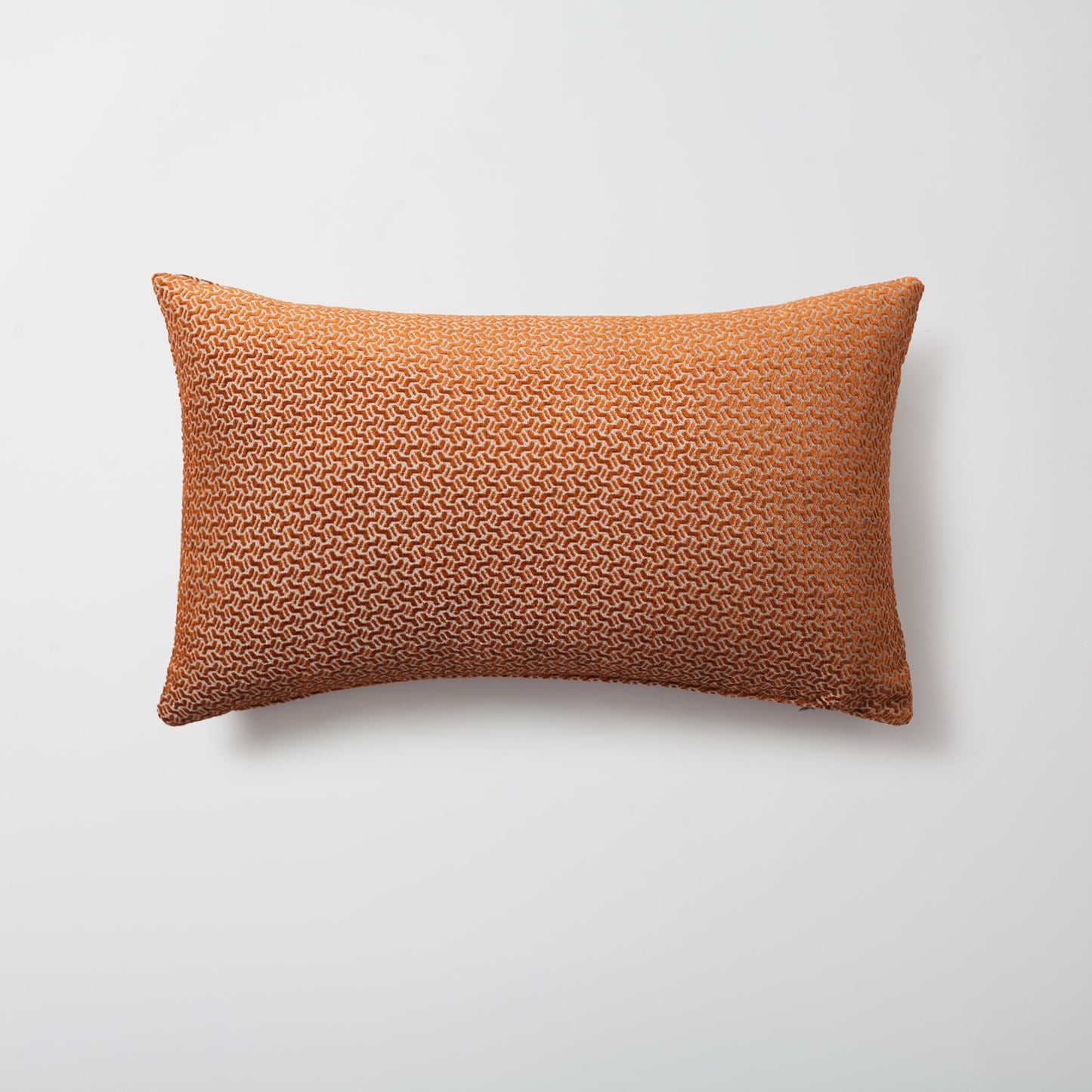 Arte | Burnt Orange Small Geometric Patterned Velvet Textured Lumbar 12"x20'' Throw Pillow Cover