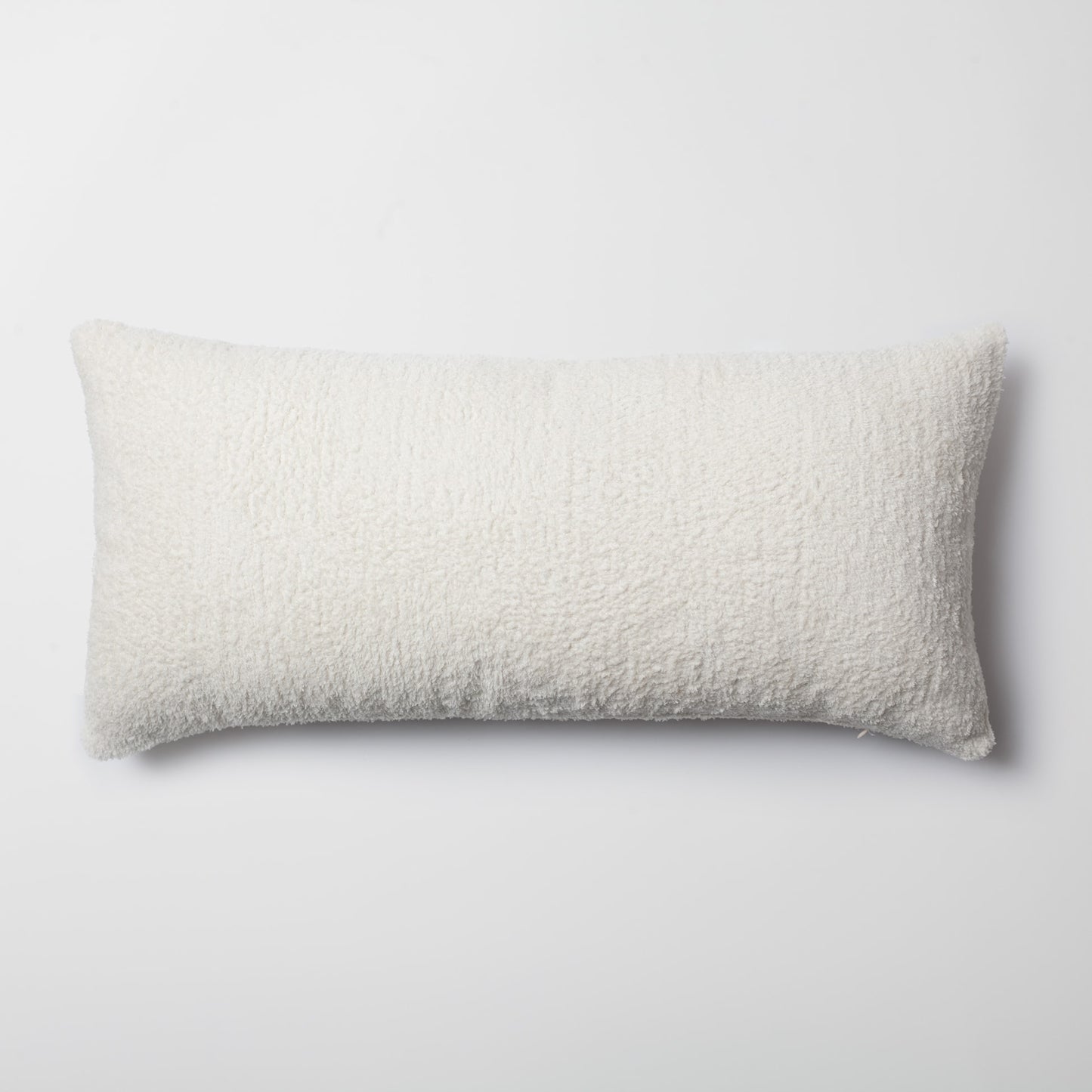 Cozy | White Plush Soft Textured Long Lumbar 14"x28" Throw Pillow Cover