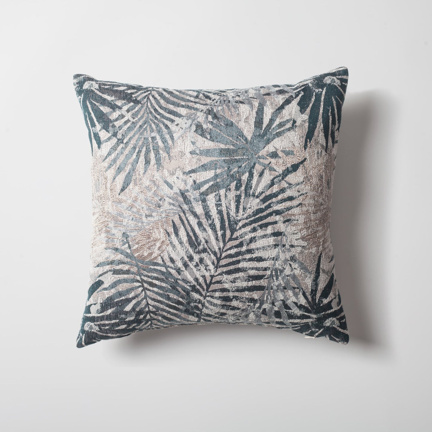 Rio | Blue Textured Woven Floral Square 18''x18'' Throw Pillow Cover