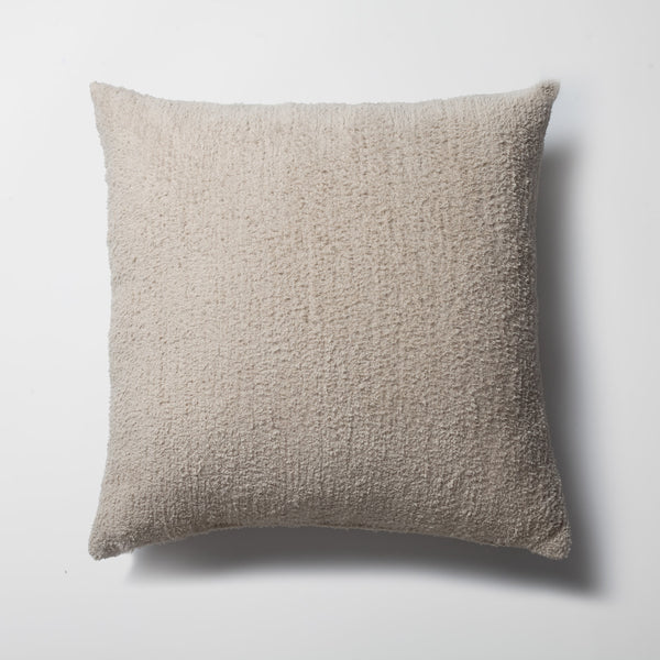 Beige plush soft textured square throw pillow cover 20"x20"