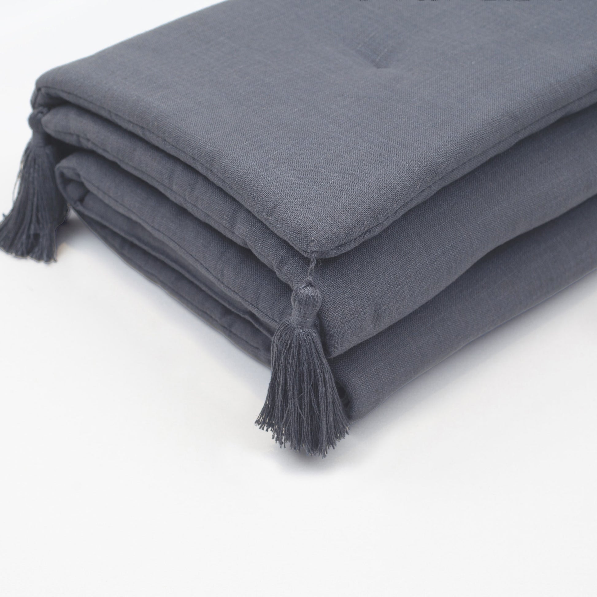 Loom Bed Runner | Dark Gray Neutral Linen Blend