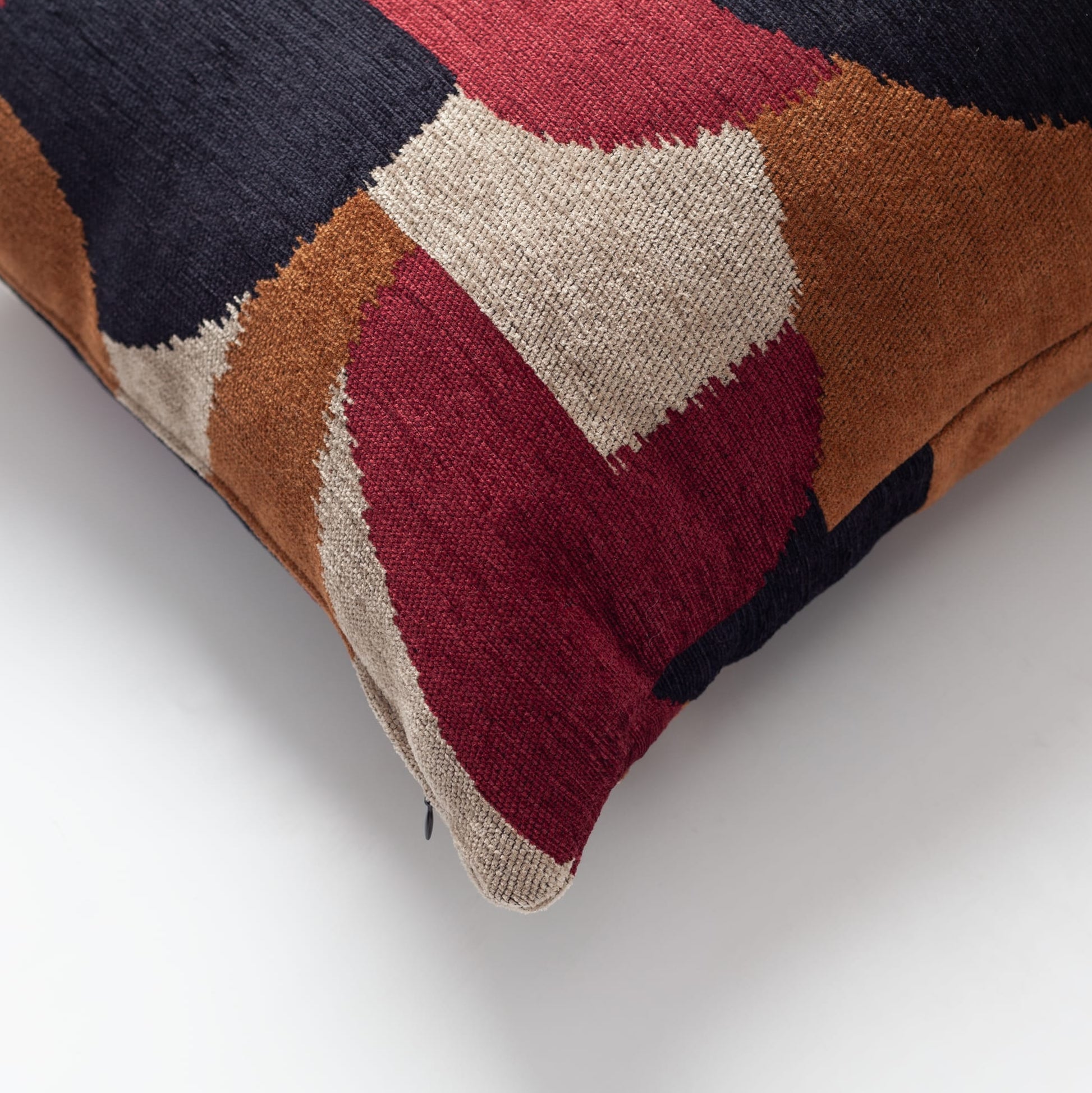 Otto | Burgundy and Rust Modern Geometric Long Lumbar 14"x28" Throw Pillow Cover