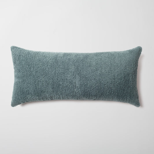 Cozy | Teal Blue Plush Soft Textured Long Lumbar 14"x28" Throw Pillow Cover