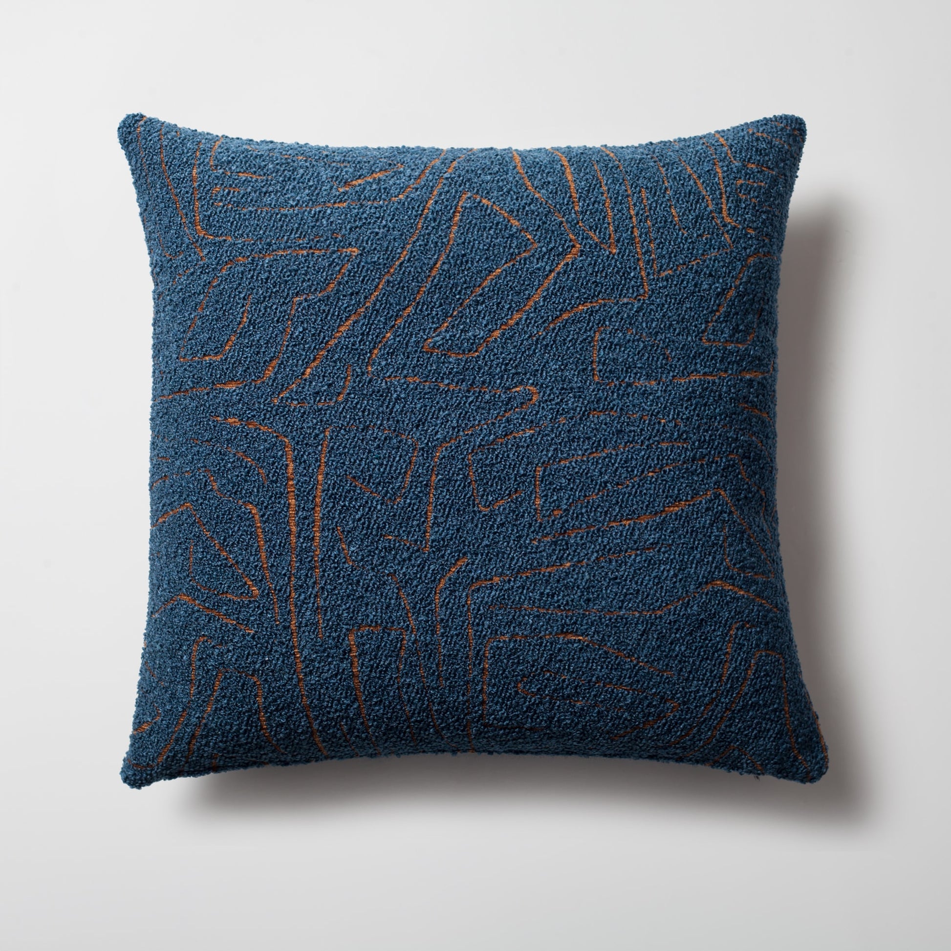 Amorf | Blue Abstract Minimal Design Textured Square 20"x20'' Throw Pillow Cover