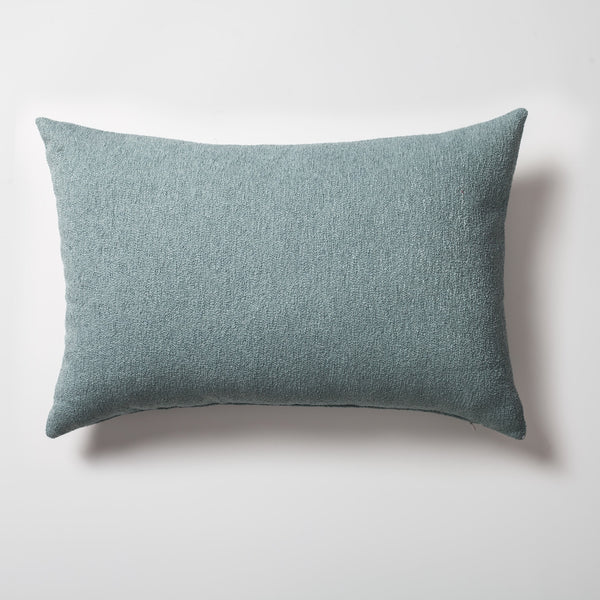 Light blue boucle textured solid lumbar throw pillow cover 16"x24"