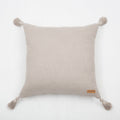 Loom | Taupe Solid Neutral Linen Blend Tassel Square 20''x20'' Throw Pillow Cover