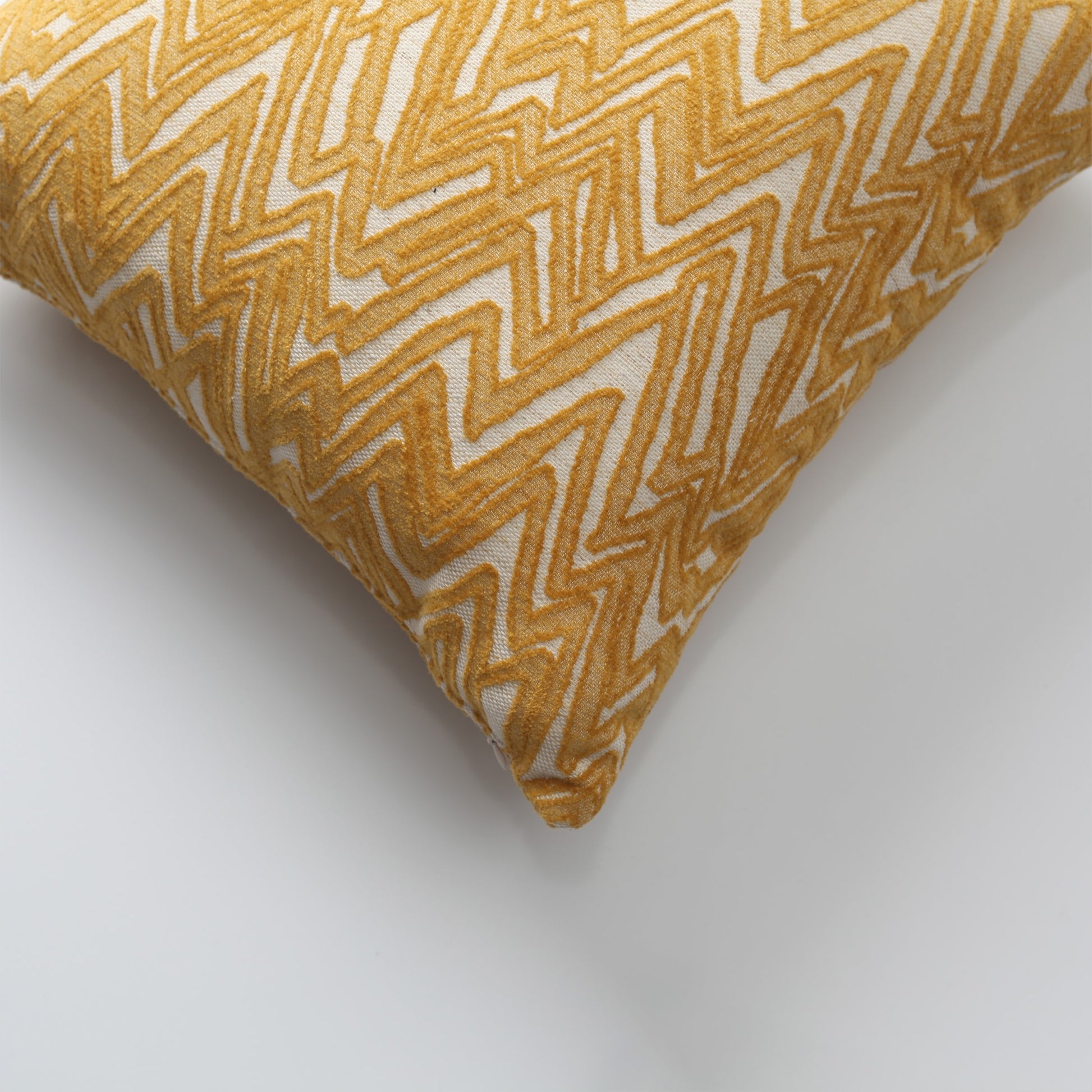 Lucca | Yellow Geometric Chevron Textured Square 18''x18'' Throw Pillow Cover
