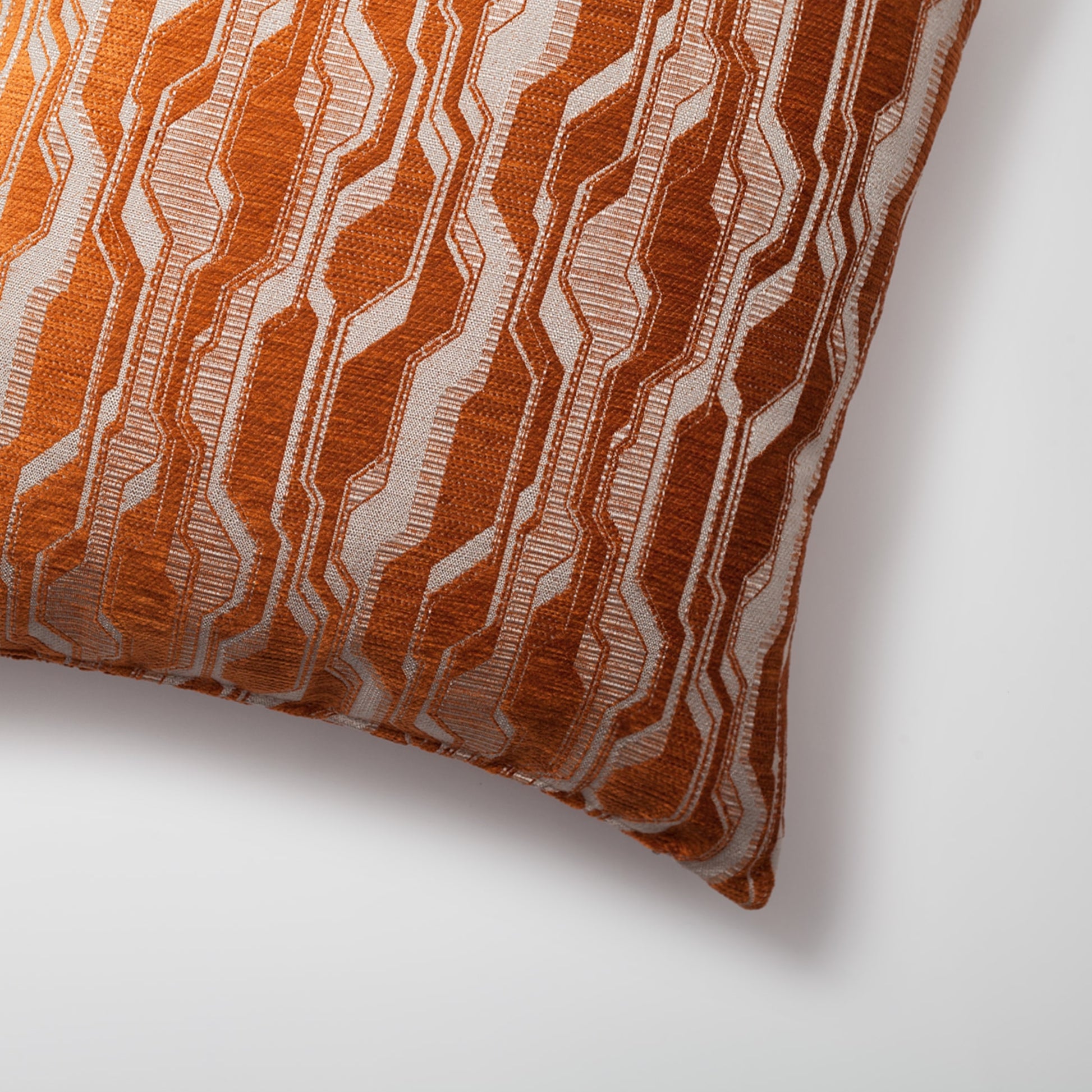 Lebon | Burnt Orange Modern Geometric Patterned Square 20''x20'' Throw Pillow Cover