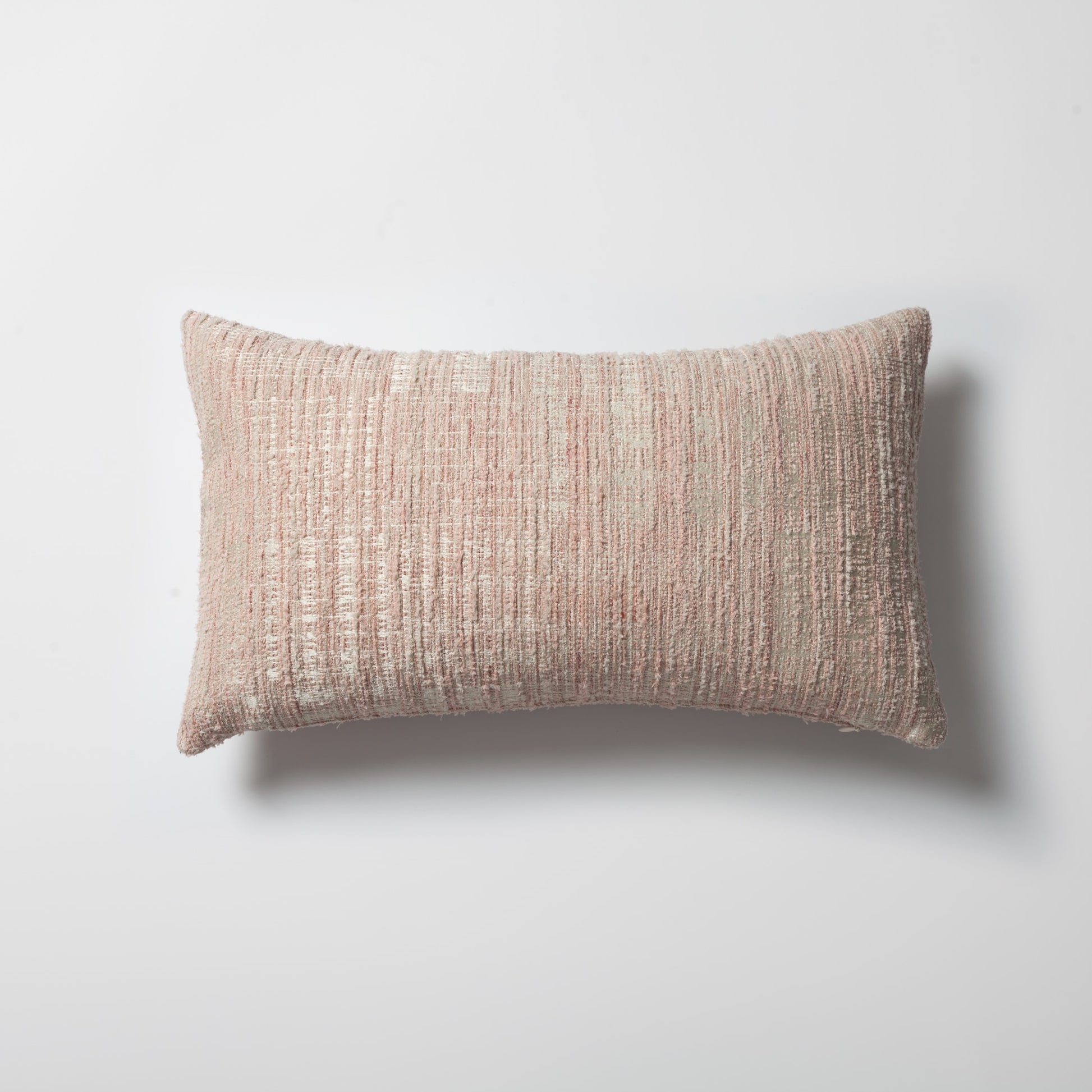Tweed | Pink Heathered Woven Textured Plain Lumbar 12"x20'' Throw Pillow Cover