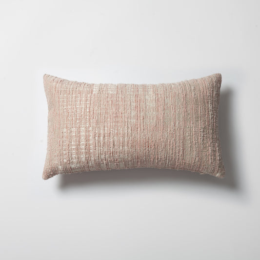 Tweed | Pink Heathered Woven Textured Plain Lumbar 12"x20'' Throw Pillow Cover